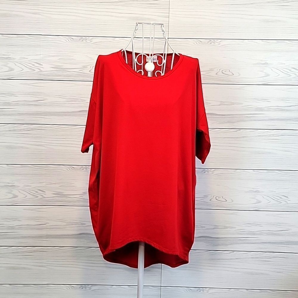 LulaRoe Irma tunic top oversized - red Women's Size XS ( runs big)